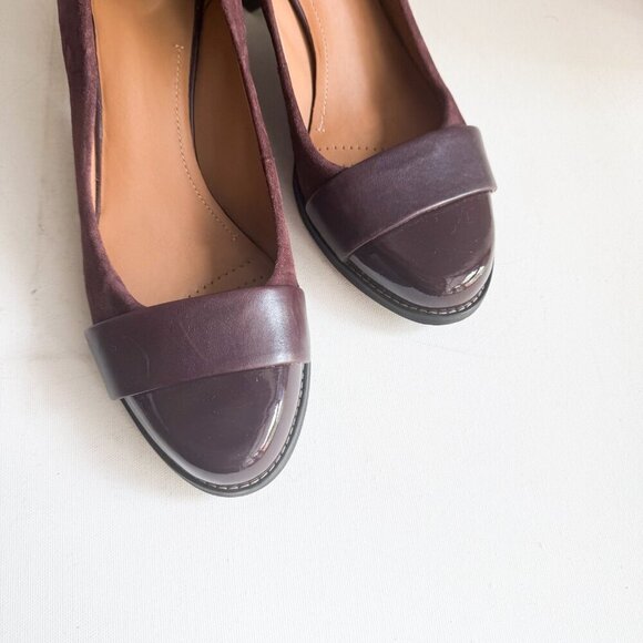 Clarks Artisan Burgundy Purple Stacked Heel Heels 9.5 - Picture 7 of 11